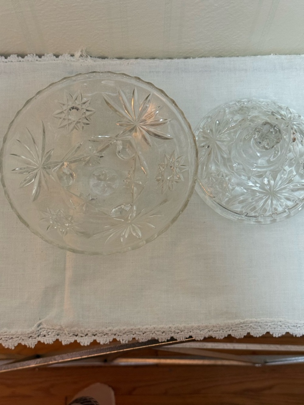 Crystal Cut Glass Covered Candy Dish - Clear - Picture 3 of 6
